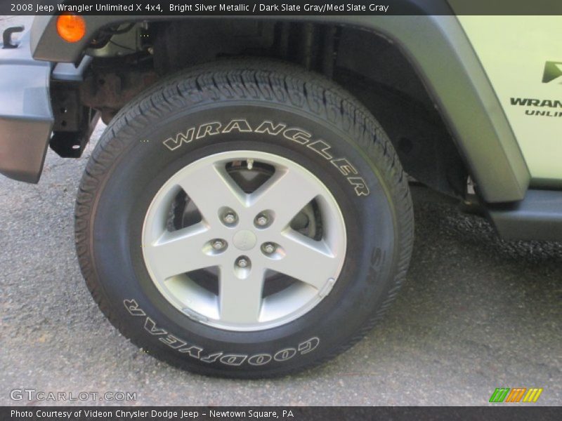 Bright Silver Metallic / Dark Slate Gray/Med Slate Gray 2008 Jeep Wrangler Unlimited X 4x4