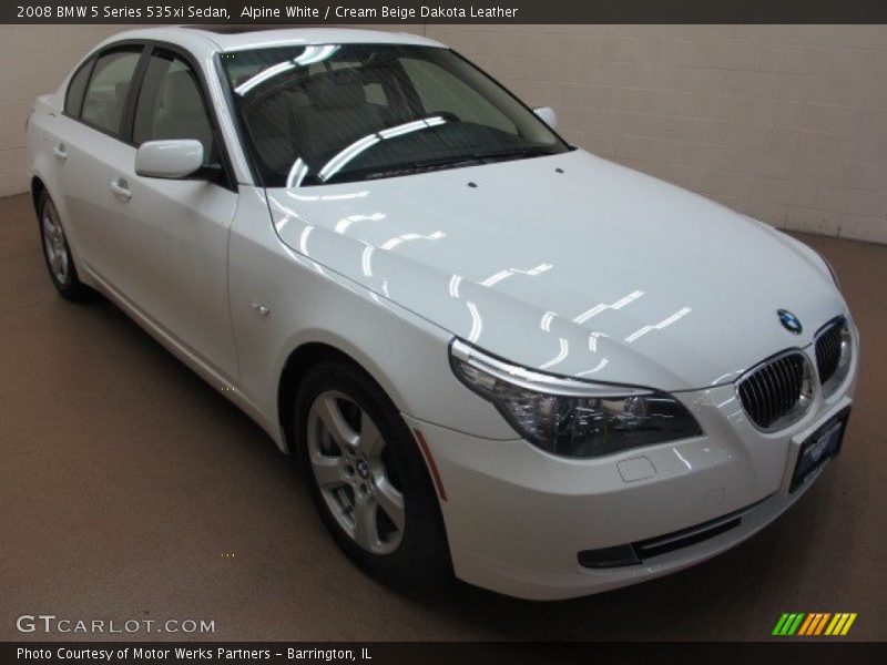 Alpine White / Cream Beige Dakota Leather 2008 BMW 5 Series 535xi Sedan