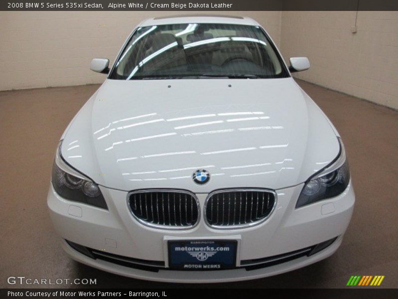 Alpine White / Cream Beige Dakota Leather 2008 BMW 5 Series 535xi Sedan