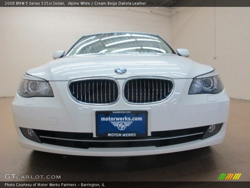 Alpine White / Cream Beige Dakota Leather 2008 BMW 5 Series 535xi Sedan