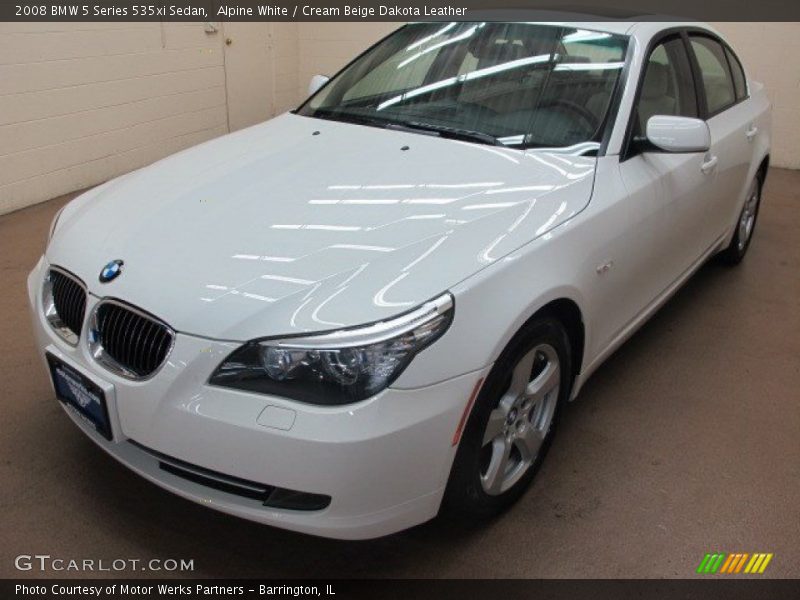 Alpine White / Cream Beige Dakota Leather 2008 BMW 5 Series 535xi Sedan