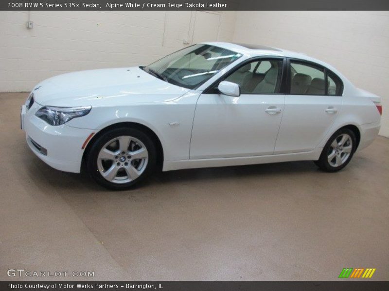 Alpine White / Cream Beige Dakota Leather 2008 BMW 5 Series 535xi Sedan