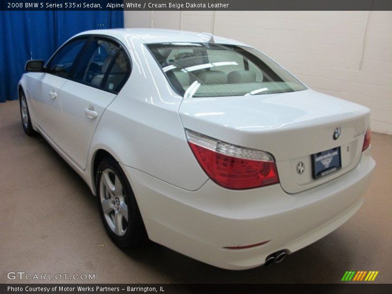 Alpine White / Cream Beige Dakota Leather 2008 BMW 5 Series 535xi Sedan