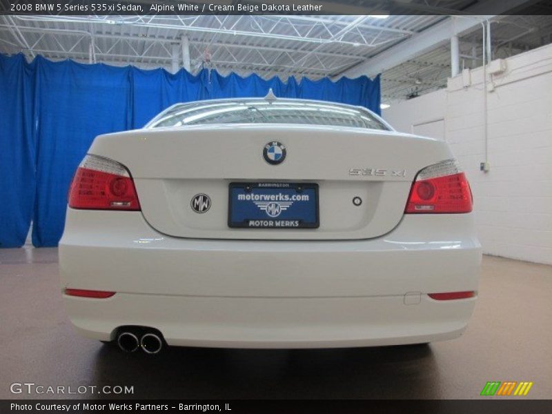 Alpine White / Cream Beige Dakota Leather 2008 BMW 5 Series 535xi Sedan