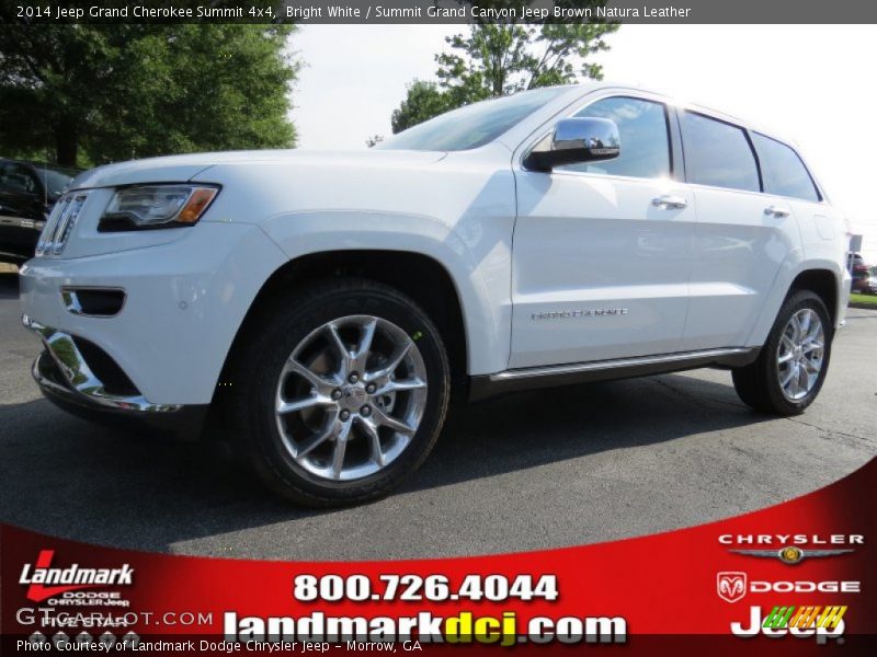 Bright White / Summit Grand Canyon Jeep Brown Natura Leather 2014 Jeep Grand Cherokee Summit 4x4