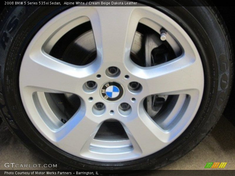 Alpine White / Cream Beige Dakota Leather 2008 BMW 5 Series 535xi Sedan