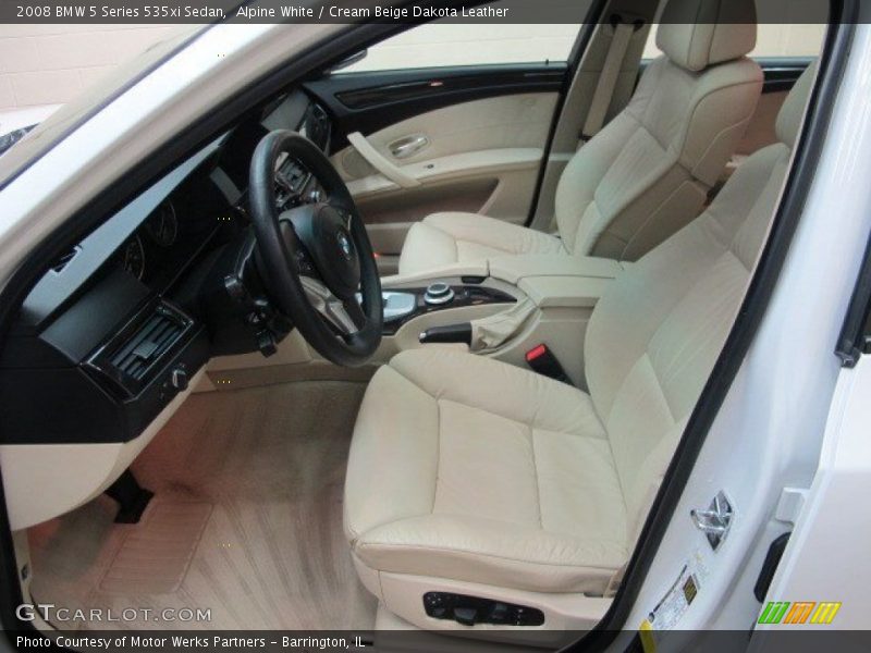 Alpine White / Cream Beige Dakota Leather 2008 BMW 5 Series 535xi Sedan