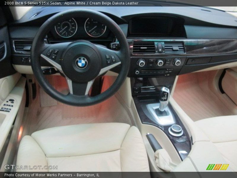 Alpine White / Cream Beige Dakota Leather 2008 BMW 5 Series 535xi Sedan