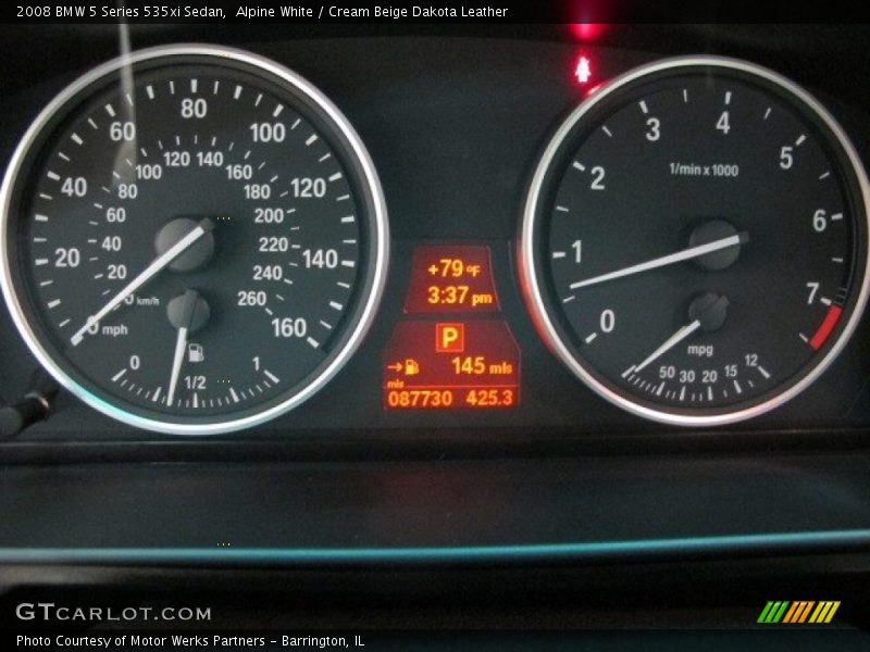 Alpine White / Cream Beige Dakota Leather 2008 BMW 5 Series 535xi Sedan
