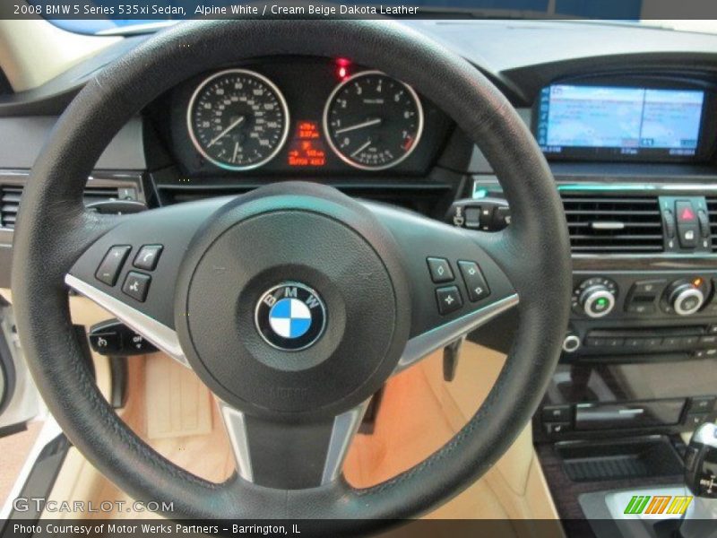 Alpine White / Cream Beige Dakota Leather 2008 BMW 5 Series 535xi Sedan