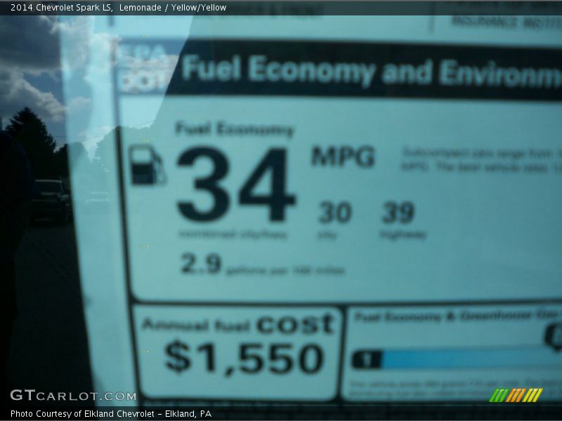 Lemonade / Yellow/Yellow 2014 Chevrolet Spark LS