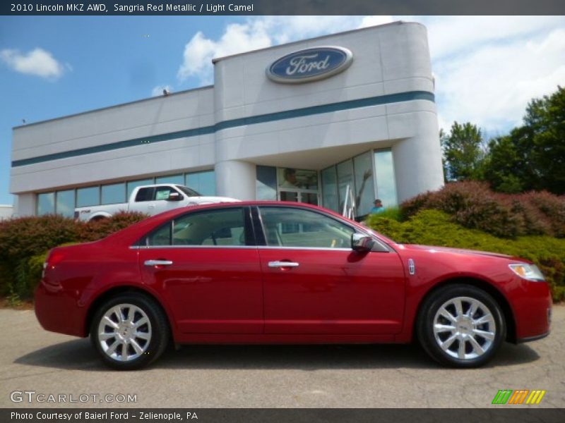 Sangria Red Metallic / Light Camel 2010 Lincoln MKZ AWD