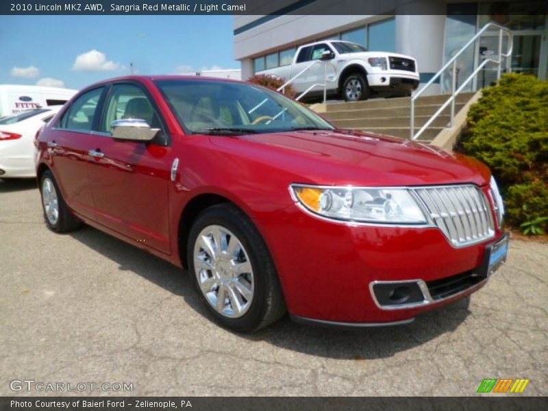 Sangria Red Metallic / Light Camel 2010 Lincoln MKZ AWD