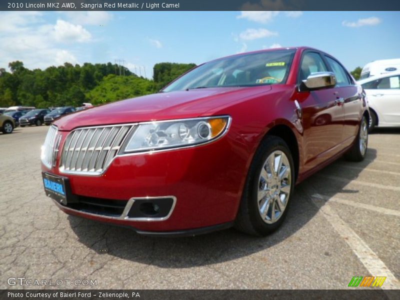 Sangria Red Metallic / Light Camel 2010 Lincoln MKZ AWD