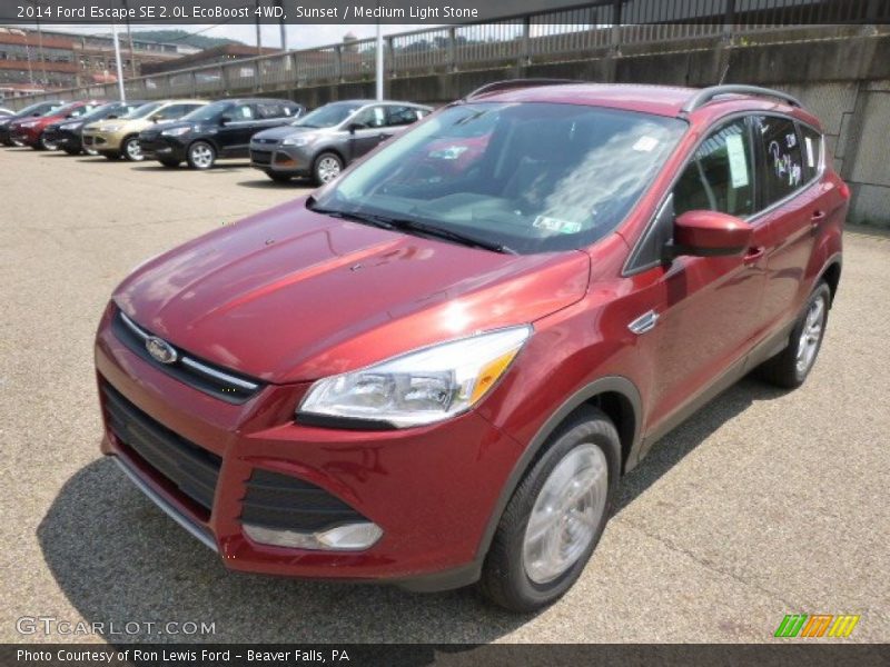 Sunset / Medium Light Stone 2014 Ford Escape SE 2.0L EcoBoost 4WD