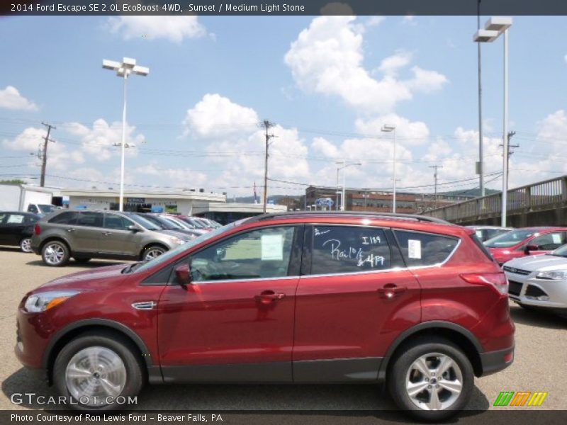 Sunset / Medium Light Stone 2014 Ford Escape SE 2.0L EcoBoost 4WD