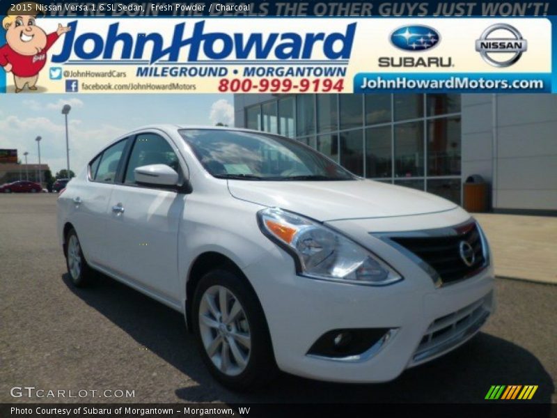 Fresh Powder / Charcoal 2015 Nissan Versa 1.6 SL Sedan