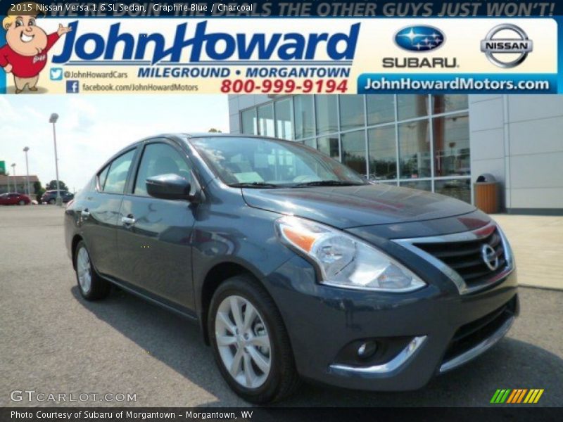 Graphite Blue / Charcoal 2015 Nissan Versa 1.6 SL Sedan