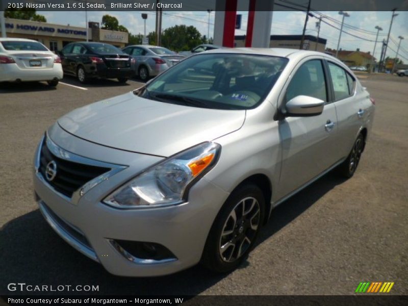 Brilliant Silver / Charcoal 2015 Nissan Versa 1.6 SL Sedan