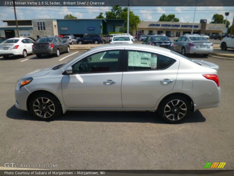 Brilliant Silver / Charcoal 2015 Nissan Versa 1.6 SL Sedan