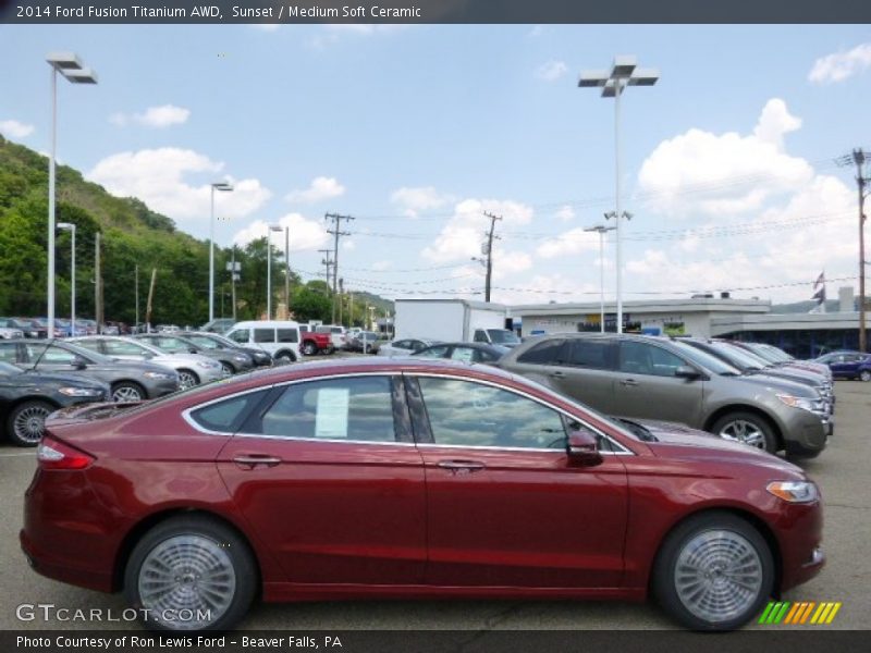 Sunset / Medium Soft Ceramic 2014 Ford Fusion Titanium AWD