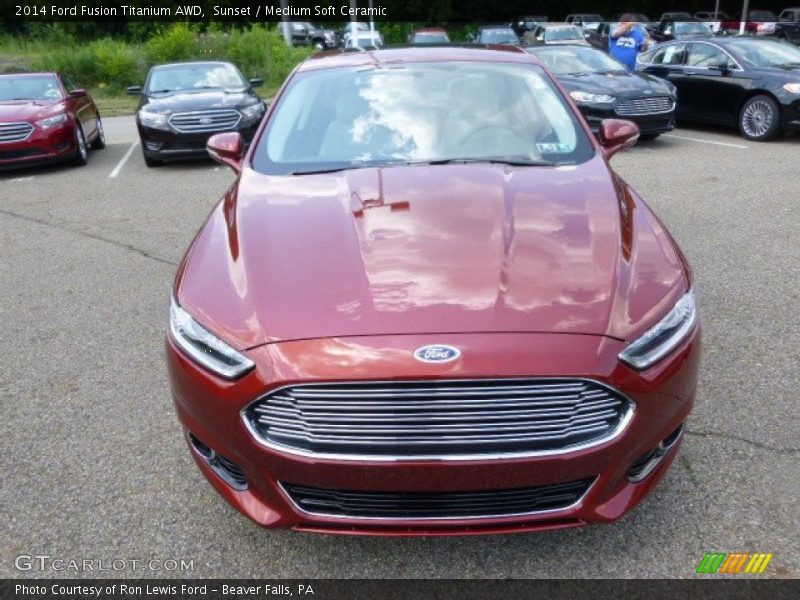 Sunset / Medium Soft Ceramic 2014 Ford Fusion Titanium AWD