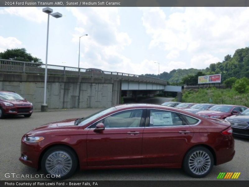 Sunset / Medium Soft Ceramic 2014 Ford Fusion Titanium AWD