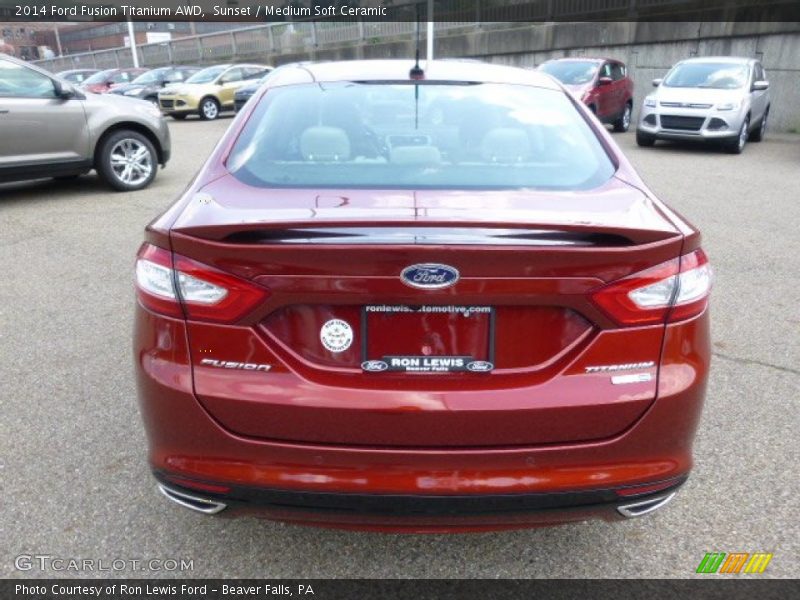 Sunset / Medium Soft Ceramic 2014 Ford Fusion Titanium AWD