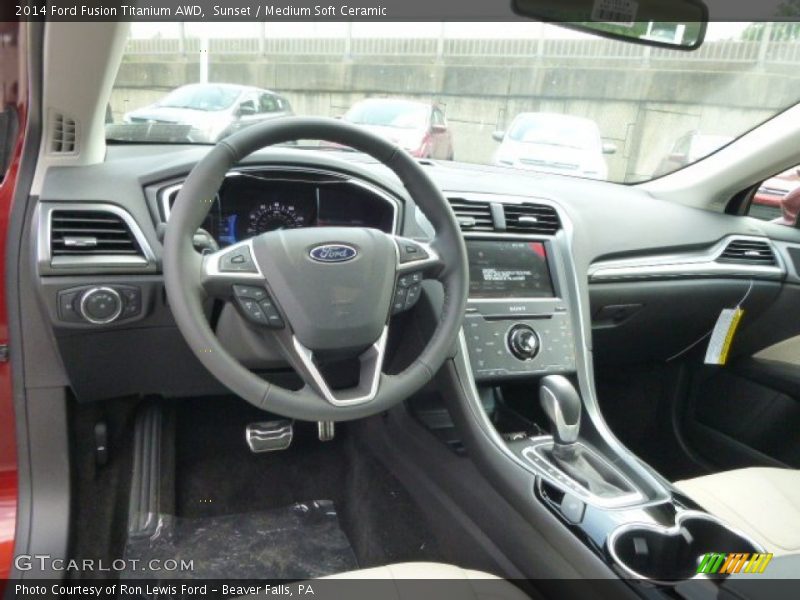 Sunset / Medium Soft Ceramic 2014 Ford Fusion Titanium AWD