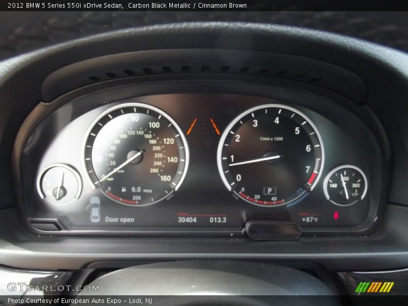 Carbon Black Metallic / Cinnamon Brown 2012 BMW 5 Series 550i xDrive Sedan