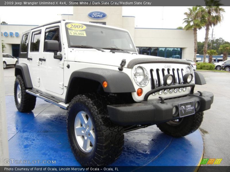 Stone White / Dark Slate Gray/Medium Slate Gray 2009 Jeep Wrangler Unlimited X 4x4