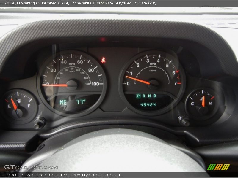 Stone White / Dark Slate Gray/Medium Slate Gray 2009 Jeep Wrangler Unlimited X 4x4