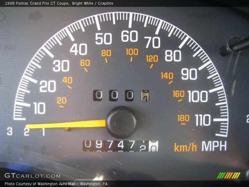 Bright White / Graphite 1998 Pontiac Grand Prix GT Coupe