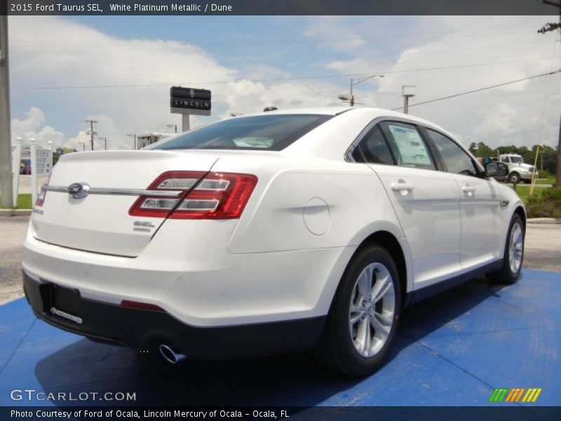 White Platinum Metallic / Dune 2015 Ford Taurus SEL