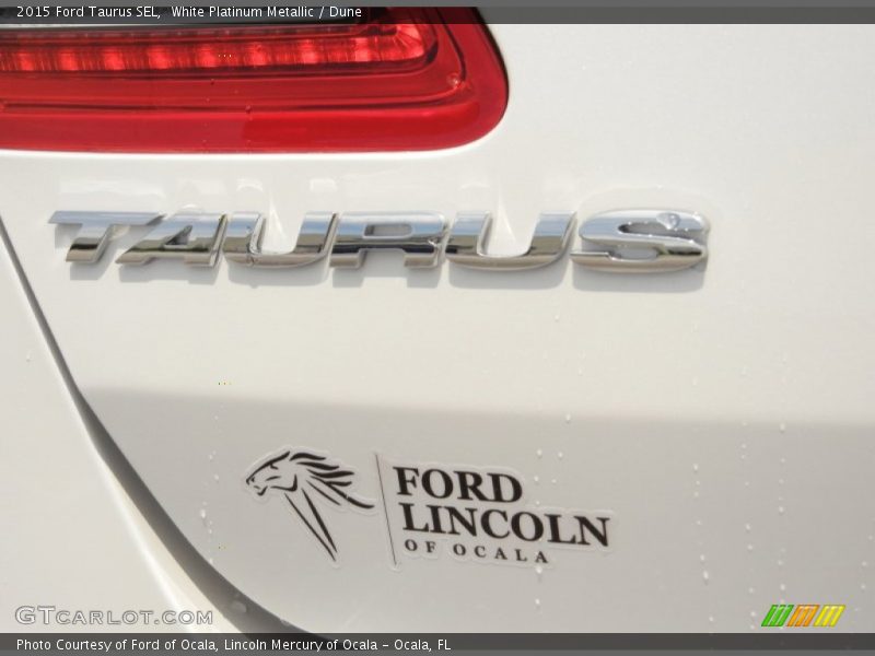 White Platinum Metallic / Dune 2015 Ford Taurus SEL
