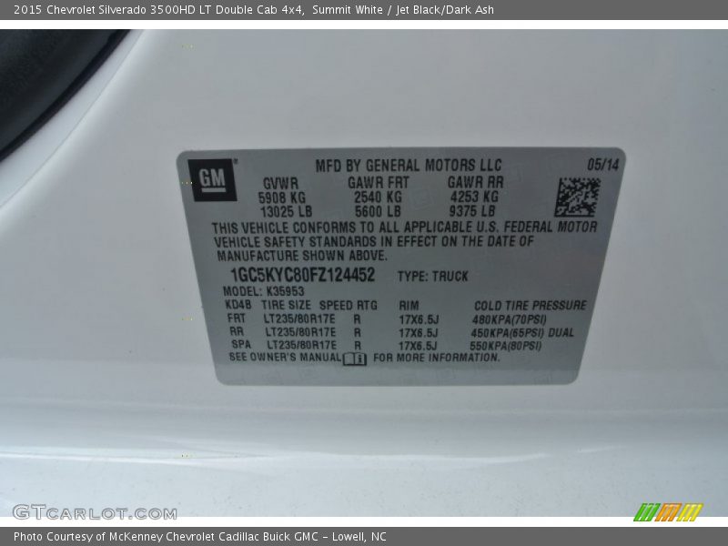 Summit White / Jet Black/Dark Ash 2015 Chevrolet Silverado 3500HD LT Double Cab 4x4