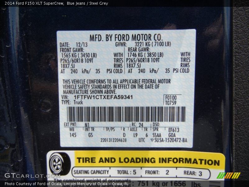 Blue Jeans / Steel Grey 2014 Ford F150 XLT SuperCrew