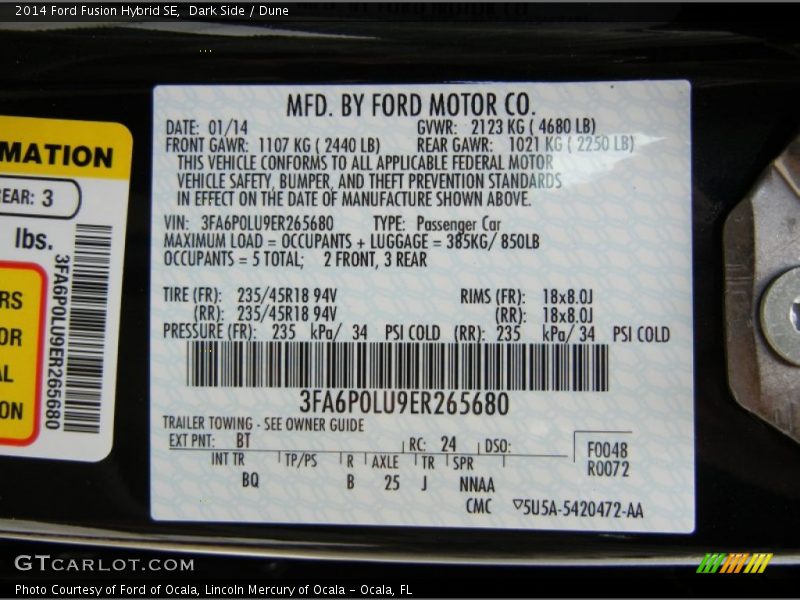 Dark Side / Dune 2014 Ford Fusion Hybrid SE
