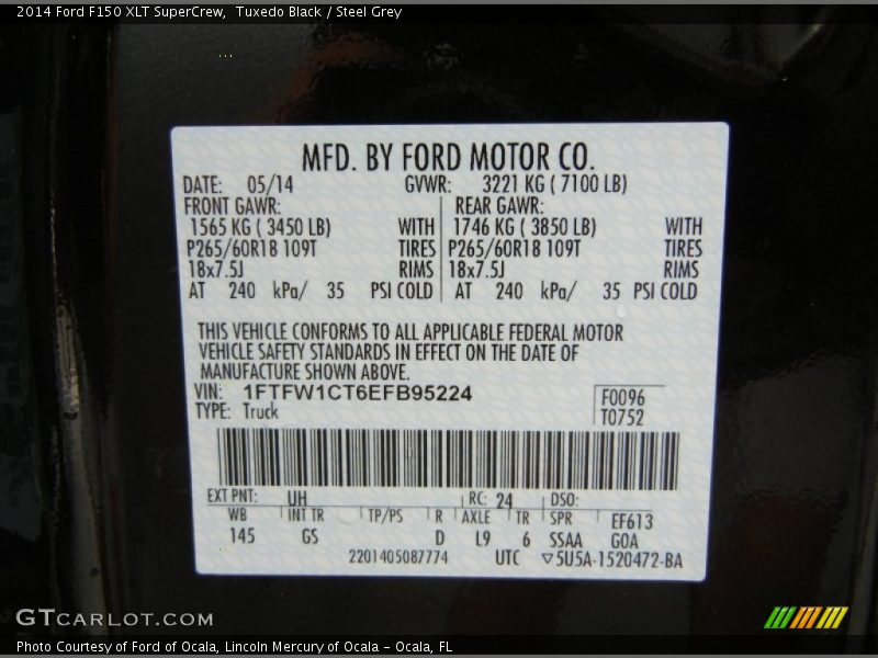 Tuxedo Black / Steel Grey 2014 Ford F150 XLT SuperCrew