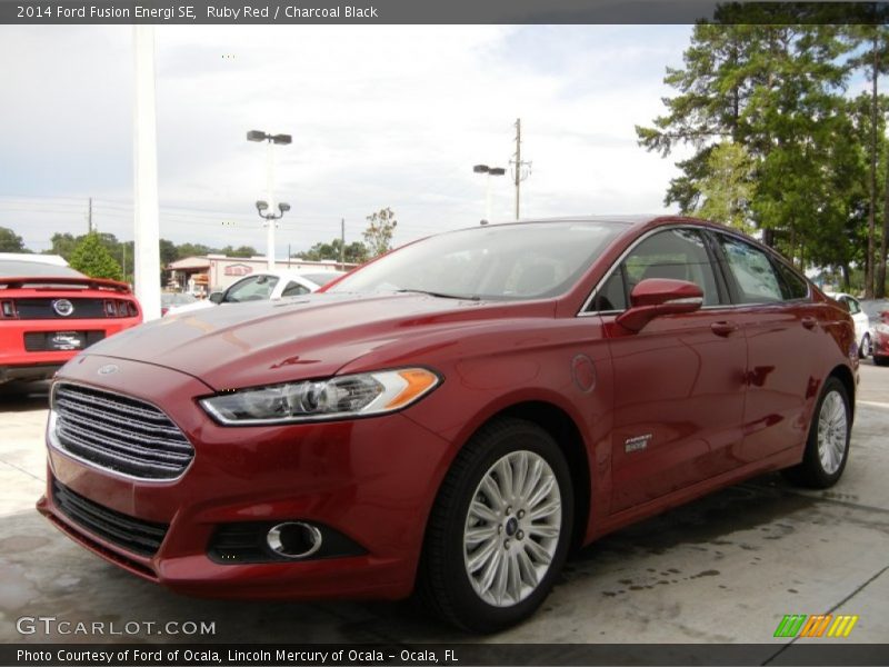 Ruby Red / Charcoal Black 2014 Ford Fusion Energi SE