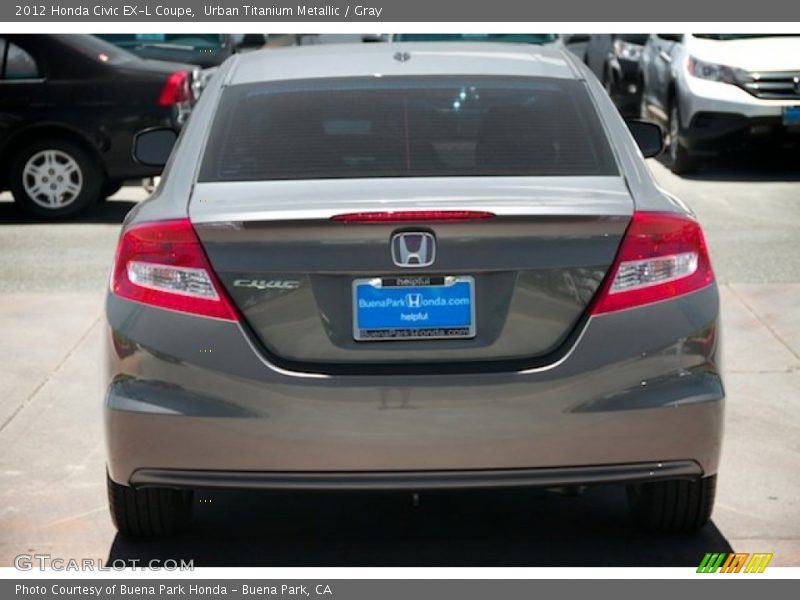 Urban Titanium Metallic / Gray 2012 Honda Civic EX-L Coupe