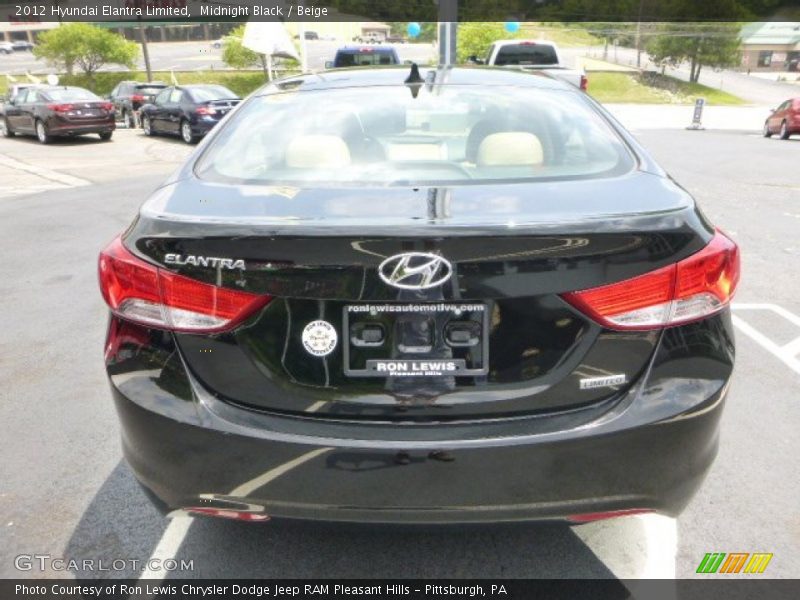 Midnight Black / Beige 2012 Hyundai Elantra Limited