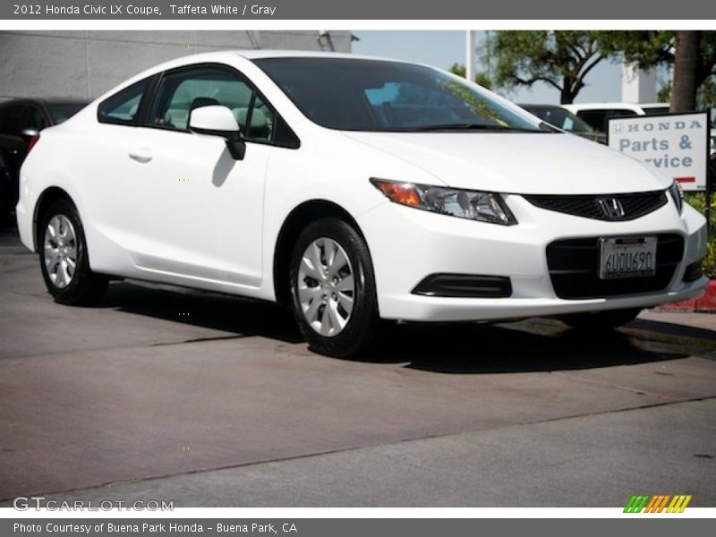 Taffeta White / Gray 2012 Honda Civic LX Coupe