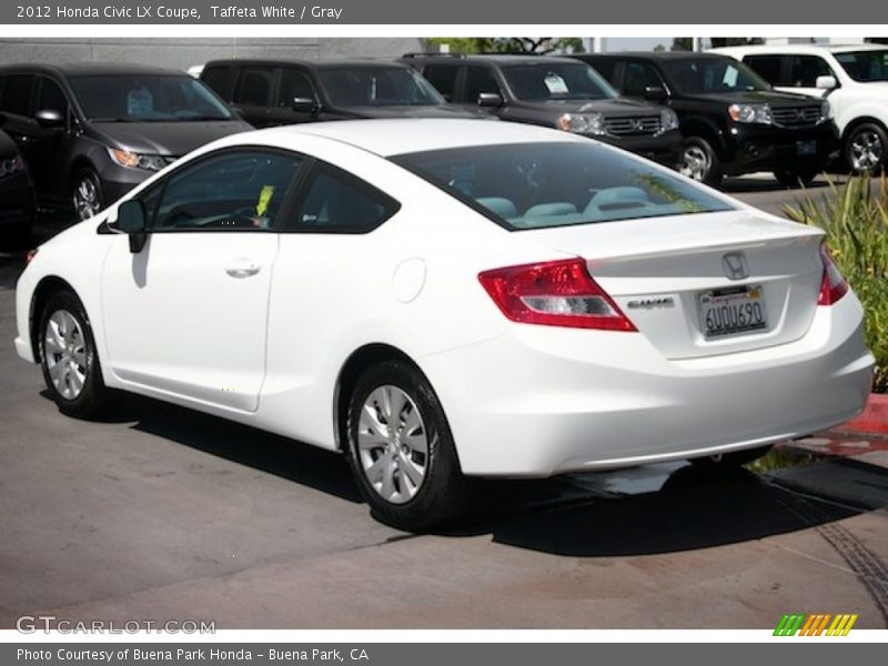 Taffeta White / Gray 2012 Honda Civic LX Coupe