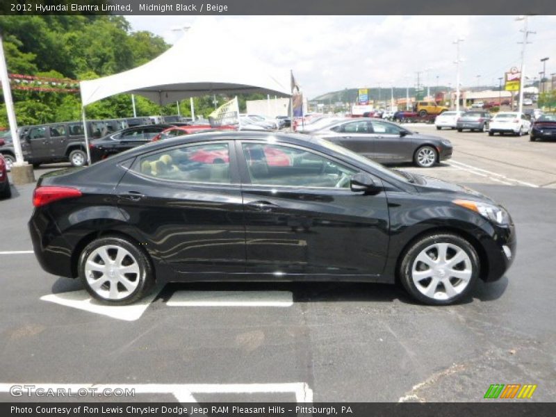 Midnight Black / Beige 2012 Hyundai Elantra Limited