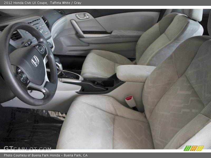 Taffeta White / Gray 2012 Honda Civic LX Coupe