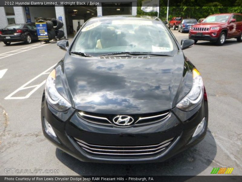 Midnight Black / Beige 2012 Hyundai Elantra Limited