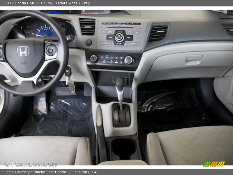 Taffeta White / Gray 2012 Honda Civic LX Coupe