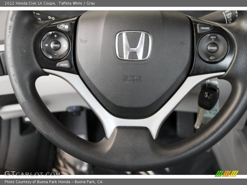 Taffeta White / Gray 2012 Honda Civic LX Coupe