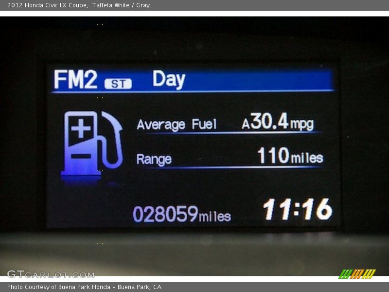 Taffeta White / Gray 2012 Honda Civic LX Coupe